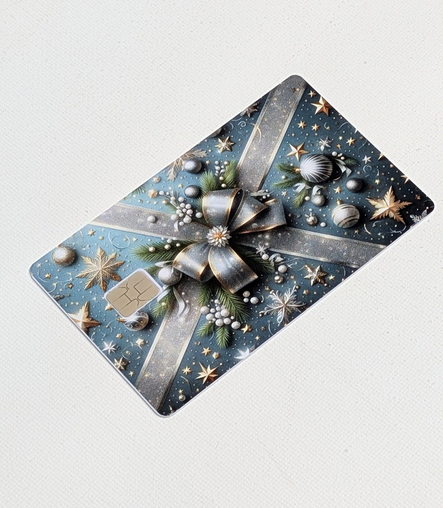 Blue Present Credit/Debit Card Sticker, Skin, Cover