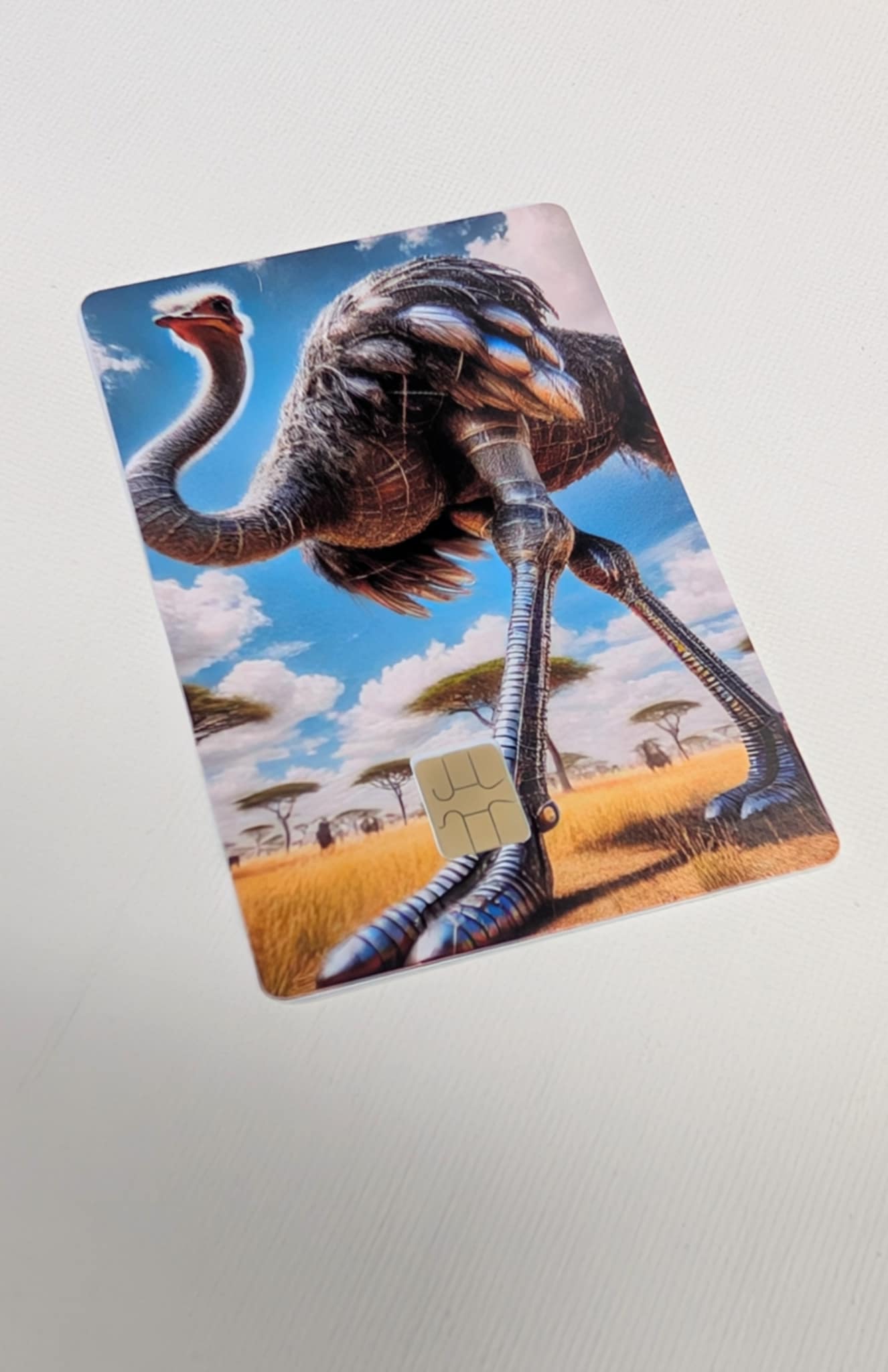 Chrome Ostrich Credit/Debit Card Sticker, Skin, Cover