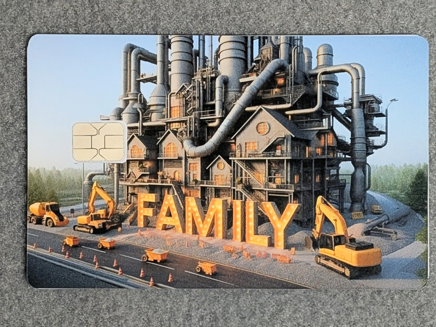 The Dedicated Construction Worker Card Sticker, Skin, Cover