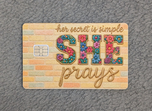 She Prays #128 Card Protector Sticker, Overlay, Decorative Only