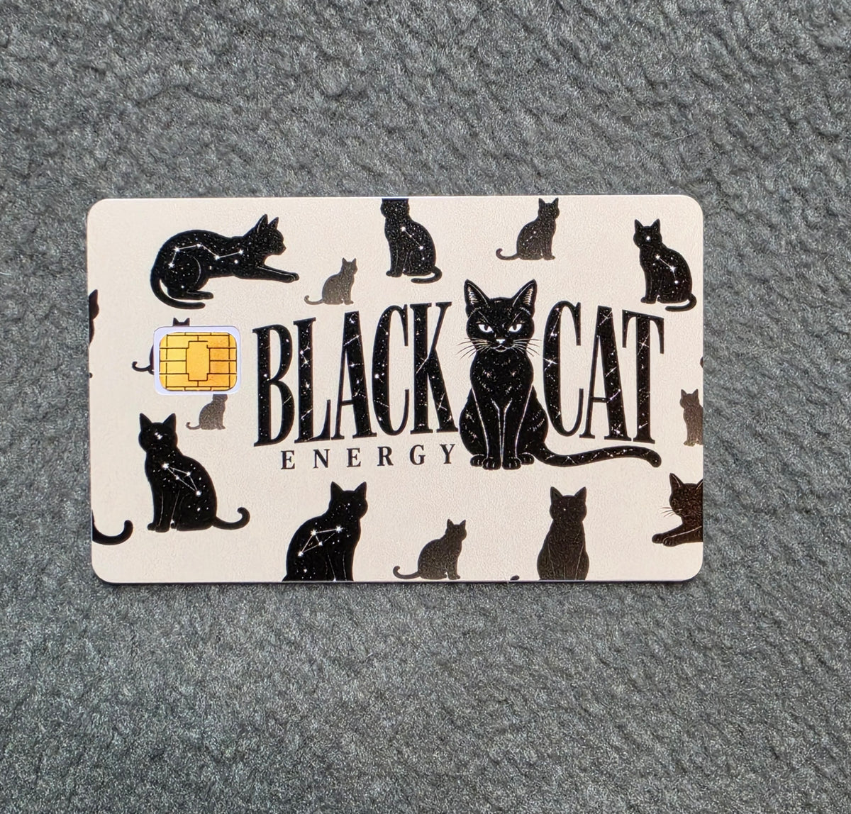 Black Cat Energy #14 Card Protector Sticker, Overlay, Decorative Only