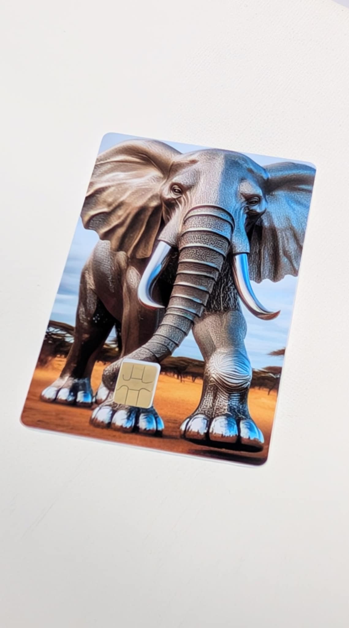 Chrome Elephant Credit/Debit Card Sticker, Skin, Cover