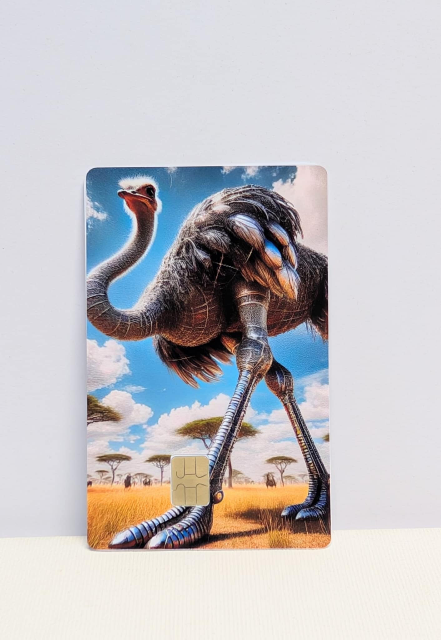 Chrome Ostrich Credit/Debit Card Sticker, Skin, Cover