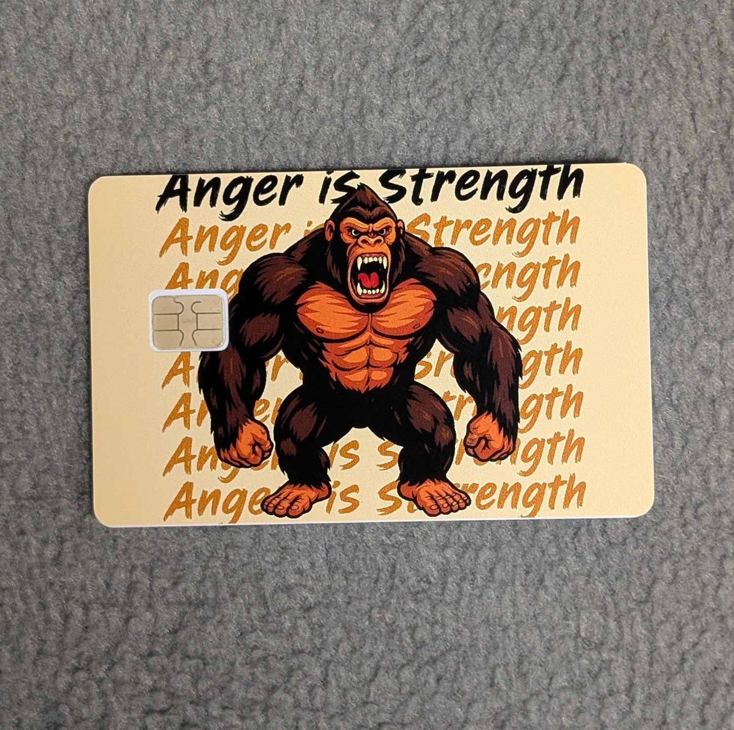 Anger is Strength Gorilla #314 Card Protector Sticker, Overlay, Decorative Only
