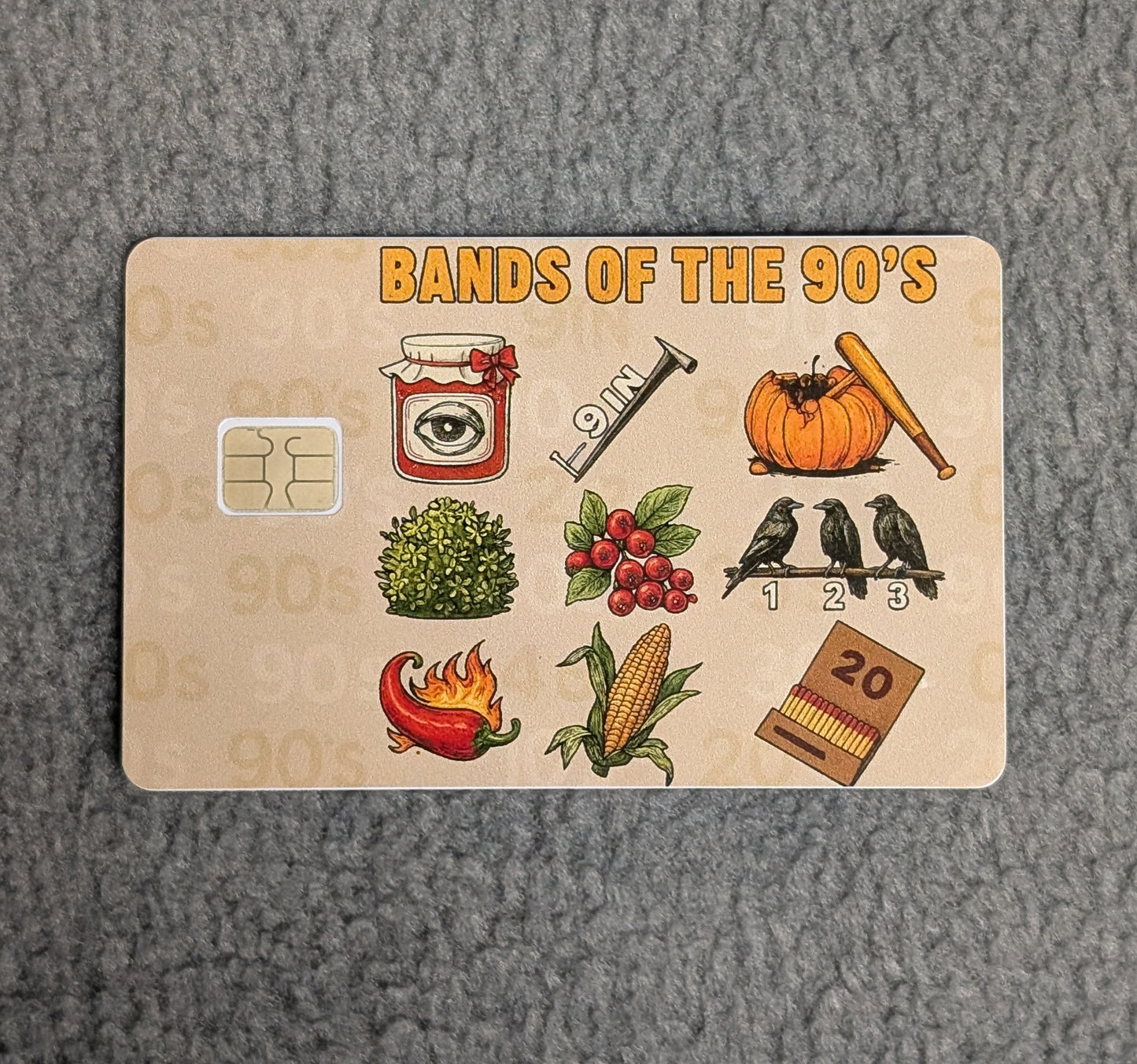 Bands of the 90's #339 Card Protector Sticker, Overlay, Decorative Only