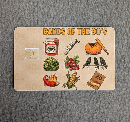 Bands of the 90's #339 Card Protector Sticker, Overlay, Decorative Only
