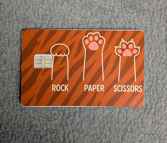 Cat Version of Rock Paper Scissors #344 Card Protector Sticker, Overlay, Decorative Only