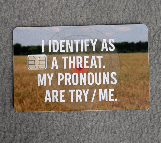 Try Me #345 Card Protector Sticker, Overlay, Decorative Only