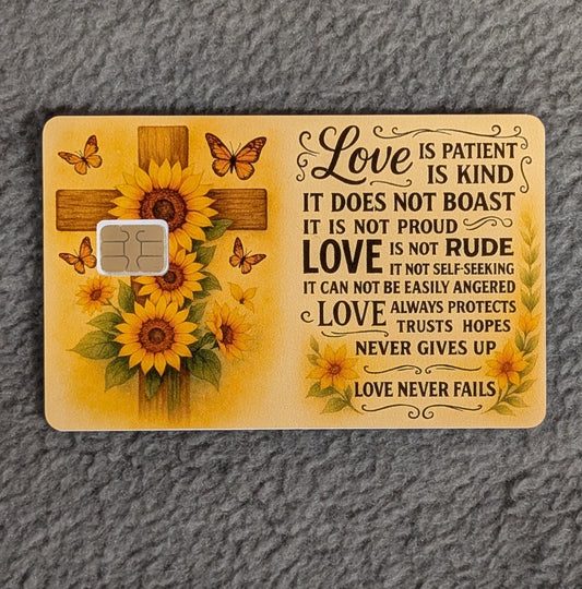 Love is Patient #361 Card Protector Sticker, Overlay, Decorative Only