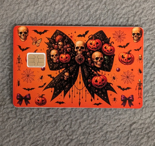 Halloween Bow #363 Card Protector Sticker, Overlay, Decorative Only