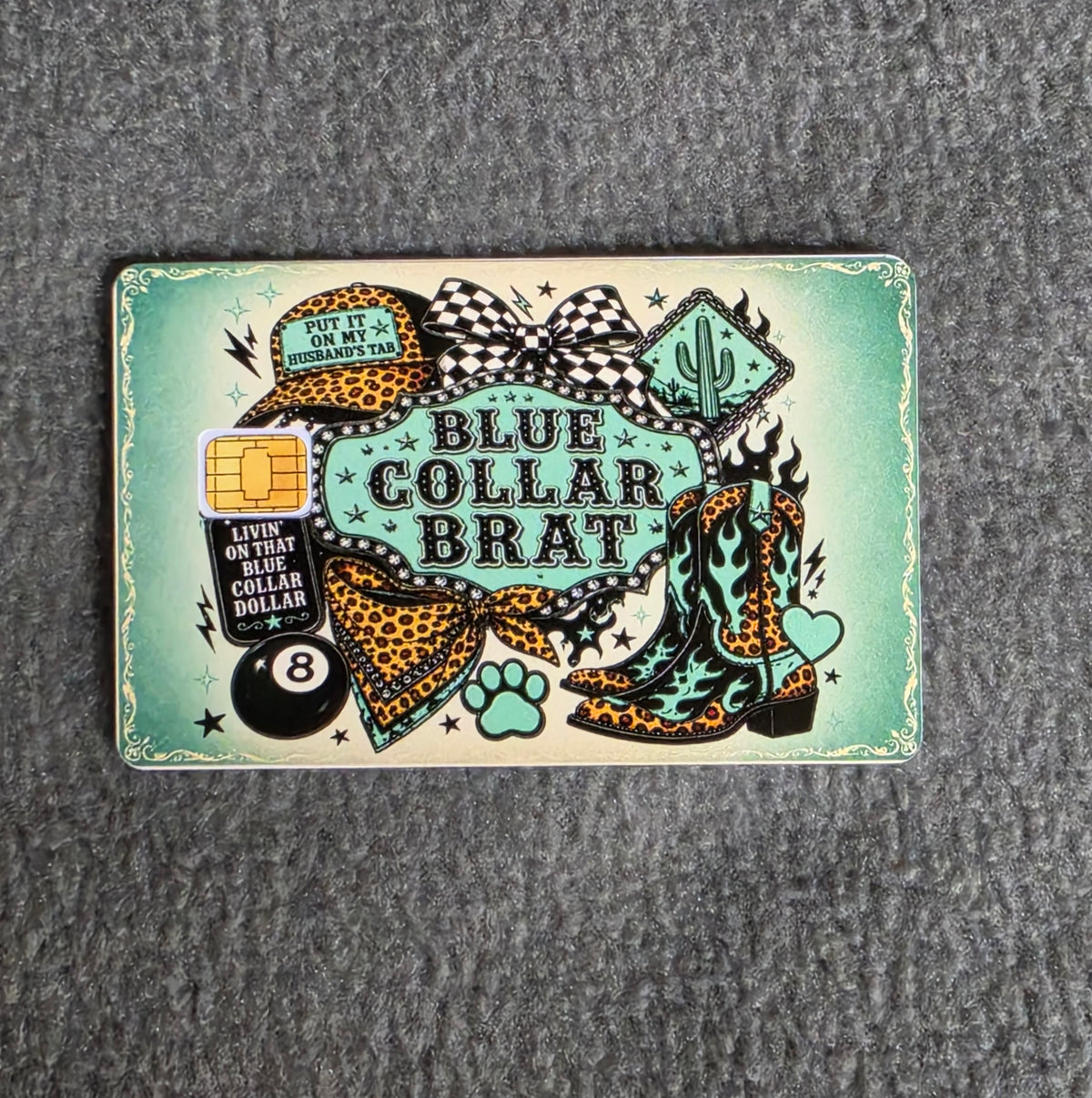 Blue Collar Brat #363 Card Protector Sticker, Overlay, Decorative Only
