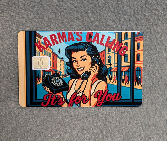 Karmas Coming #49 Card Protector Sticker, Overlay, Decorative Only