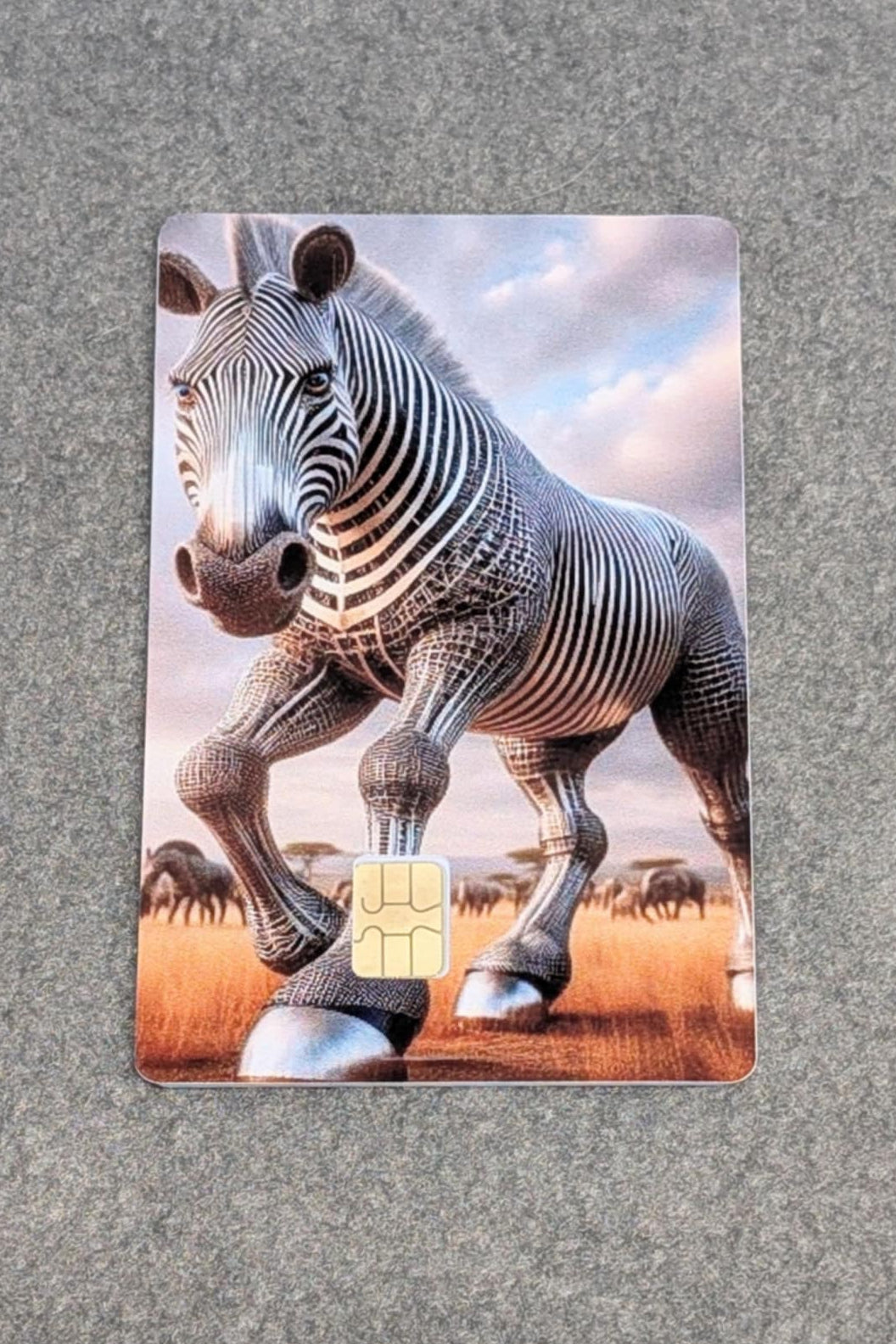 Chrome Zebra Credit/Debit Card Sticker, Skin, Cover