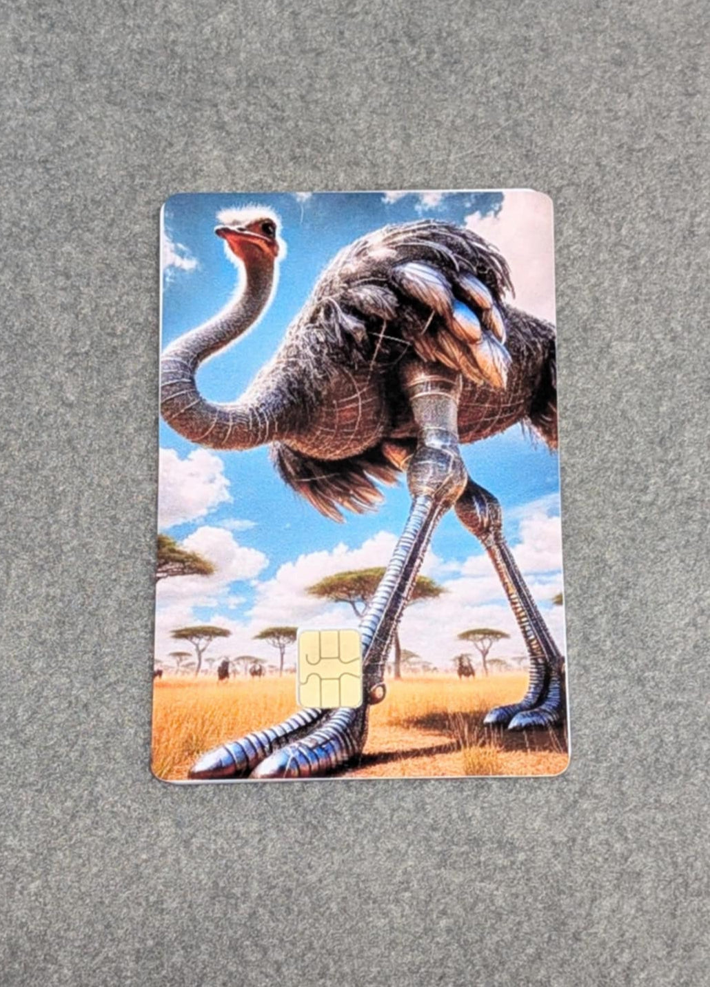 Chrome Ostrich Credit/Debit Card Sticker, Skin, Cover