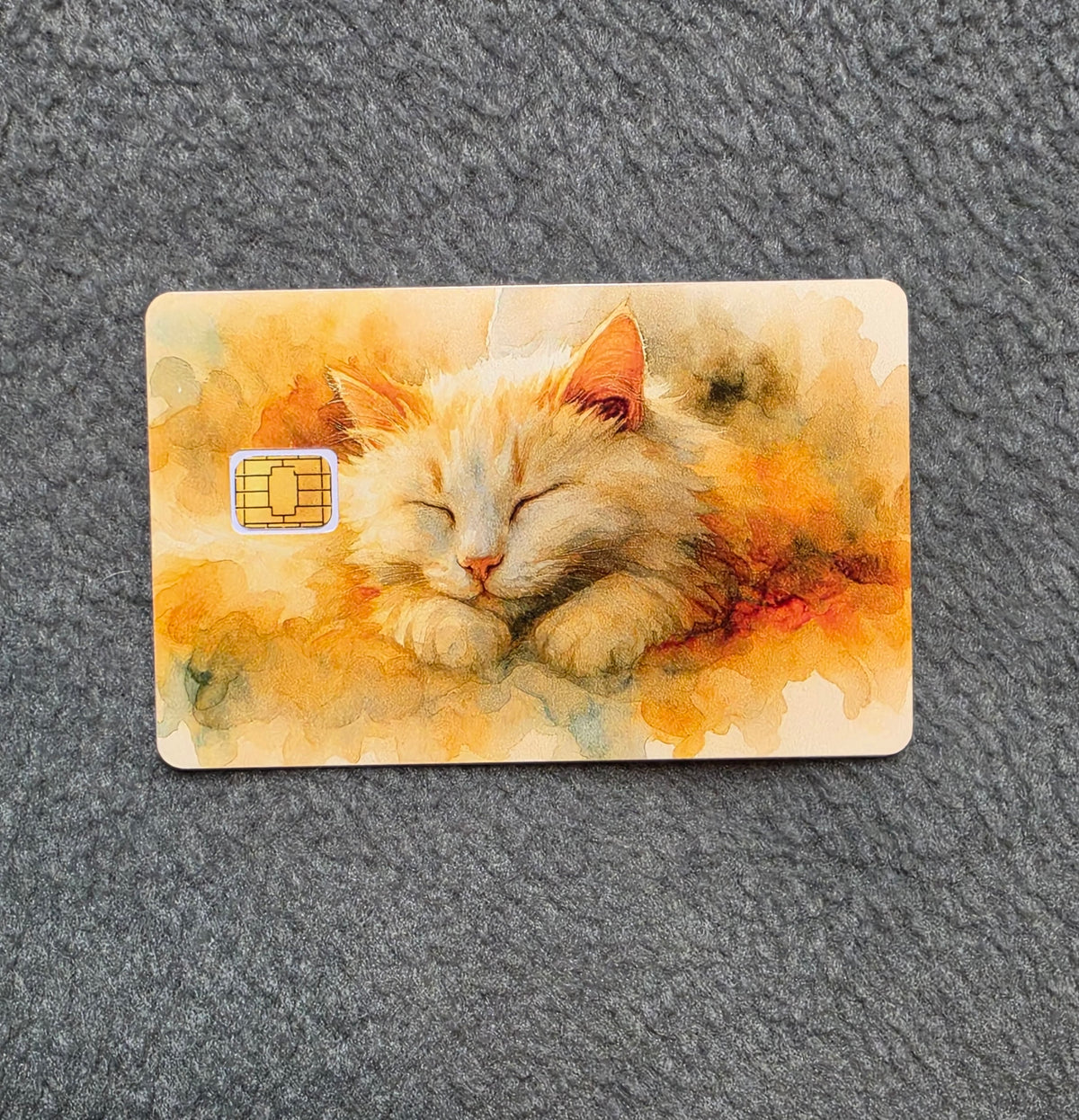 Elegant Sleeping Kitty #75 Card Protector Sticker, Overlay, Decorative Only