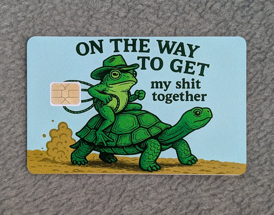 On my Way funny #85 Card Protector Sticker, Overlay, Decorative Only
