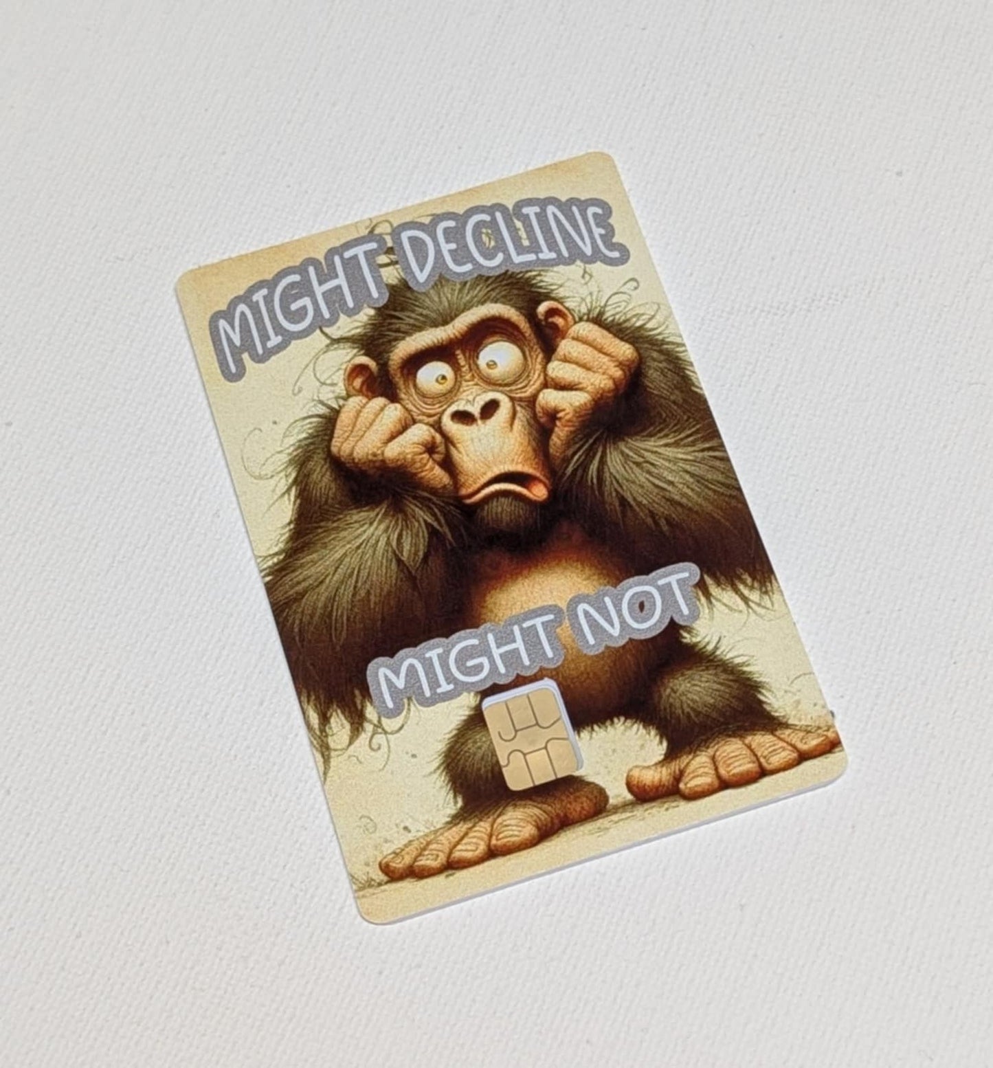 Scared Congo Might Decline Might Not Credit/Debit Card Sticker, Skin, Cover