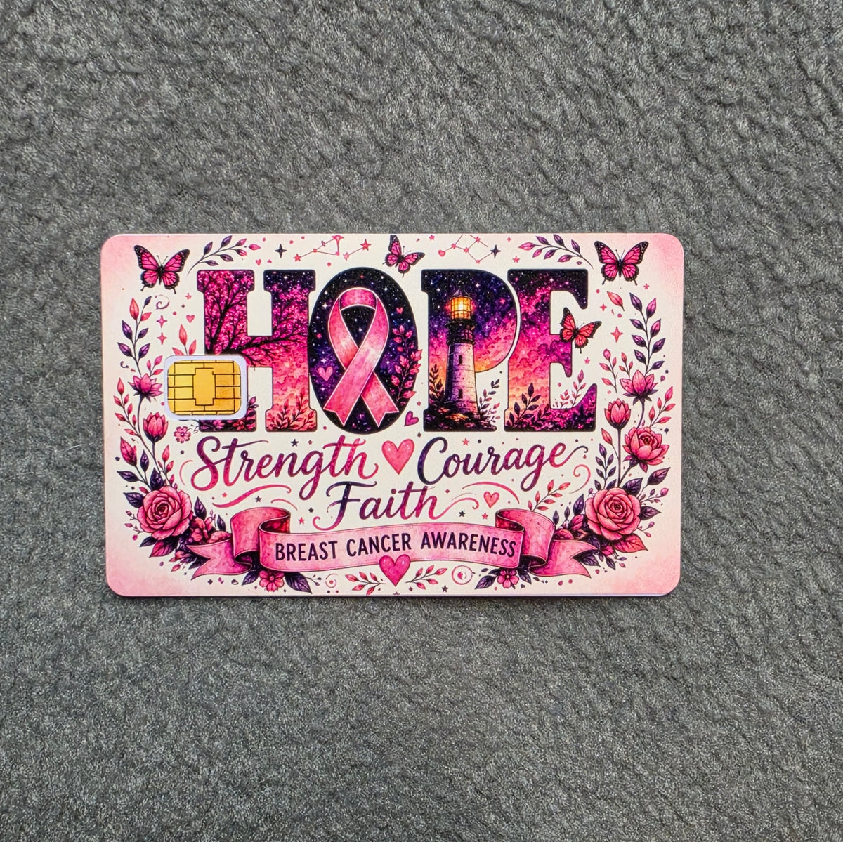 Hope Breast Cancer #96 Card Protector Sticker, Overlay, Decorative Only