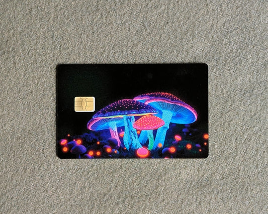 Neon Shrooms Credit/Debit Card Sticker, Skin, Cover