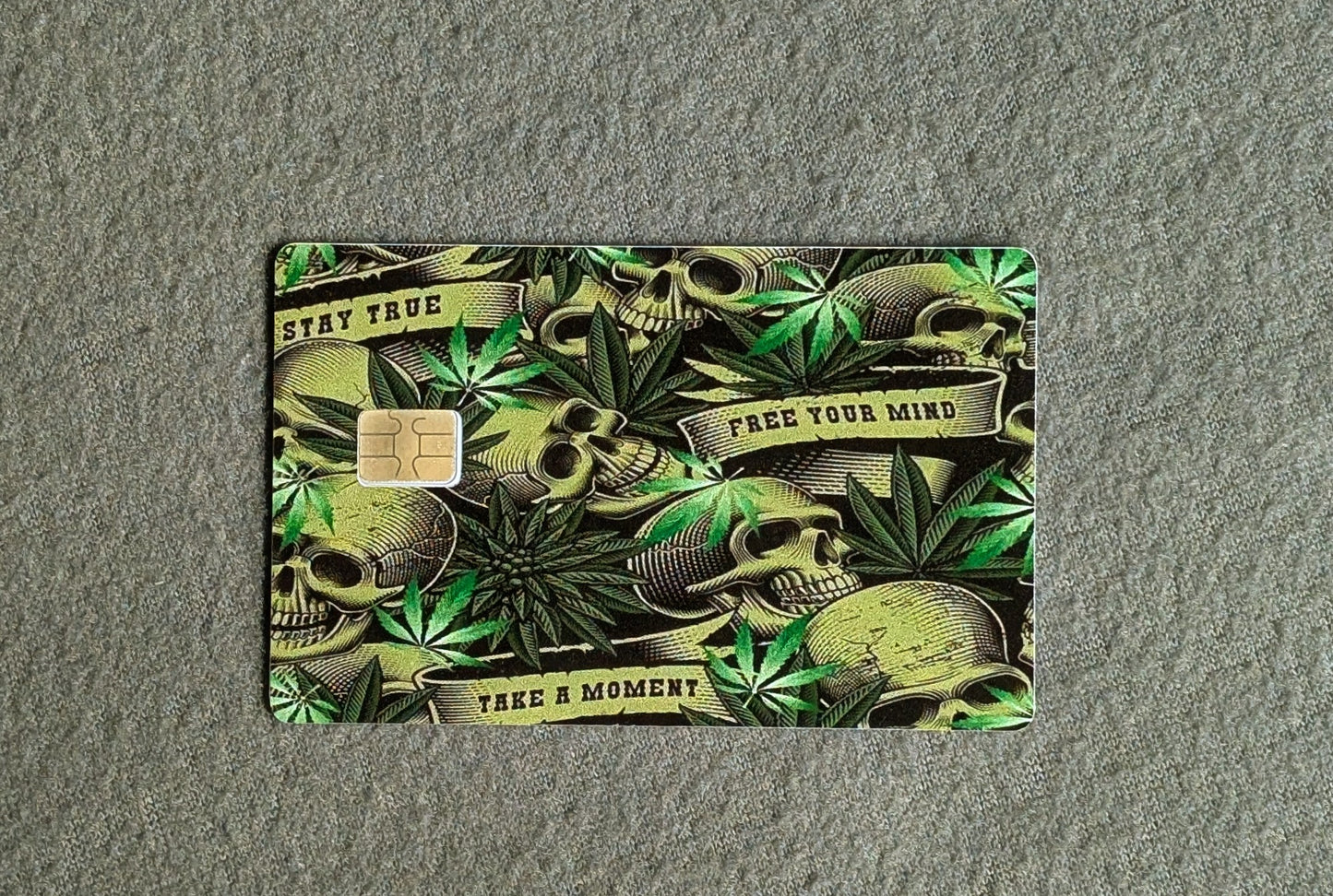 Green Skull 420 Credit/Debit Card Sticker, Skin, Cover