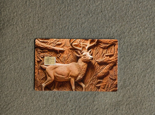 Carved Buck Credit/Debit Card Sticker, Skin, Cover