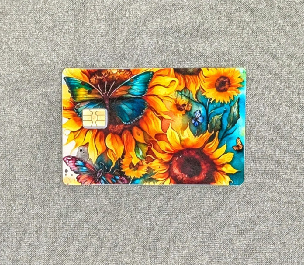 Butterflies & Sunflowers Credit/Debit Card Sticker, Skin, Cover