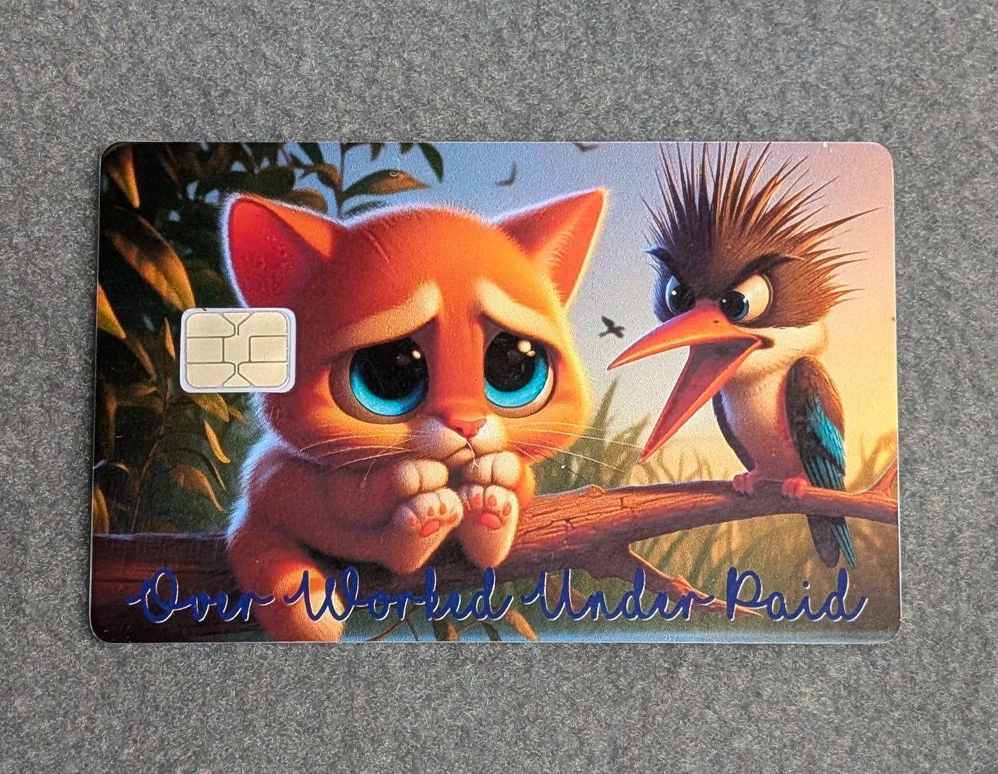 Horrible Boss Over Worked and Under Paid Credit/Debit Card Sticker, Skin, Cover