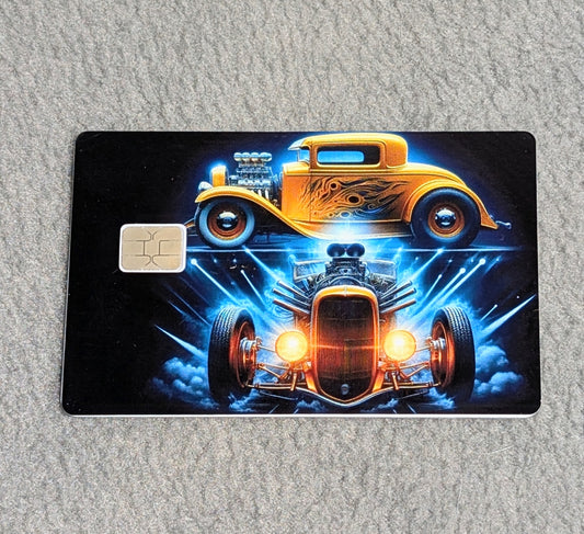 Yellow Hot Rod Credit/Debit Card Sticker, Skin, Cover