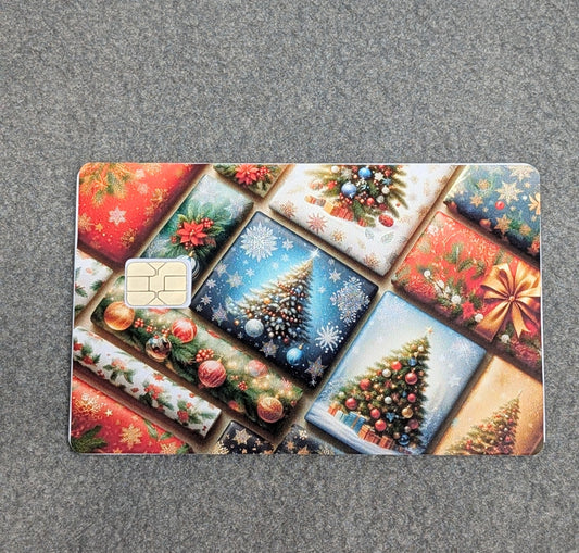 Christmas Wrapping Paper Credit/Debit Card Sticker, Skin, Cover