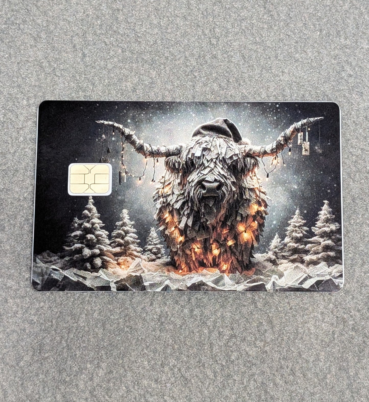 Holiday Highland Credit/Debit Card Sticker, Skin, Cover