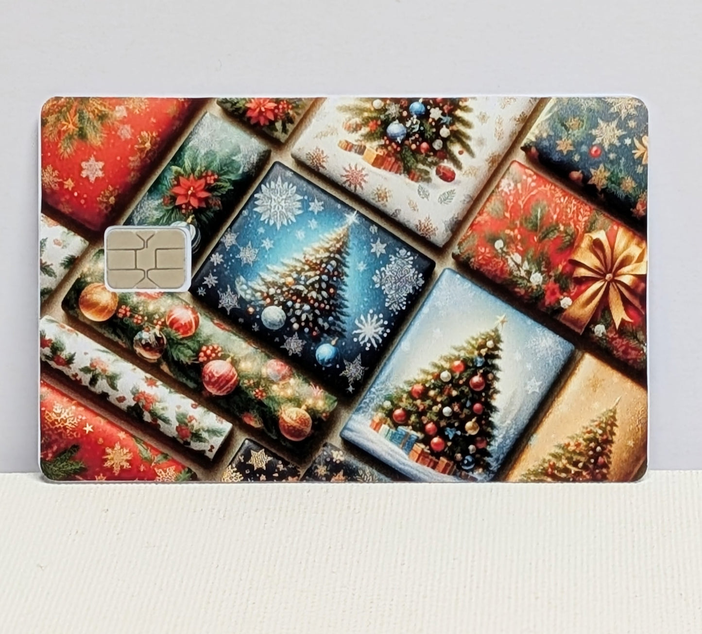 Christmas Wrapping Paper Credit/Debit Card Sticker, Skin, Cover