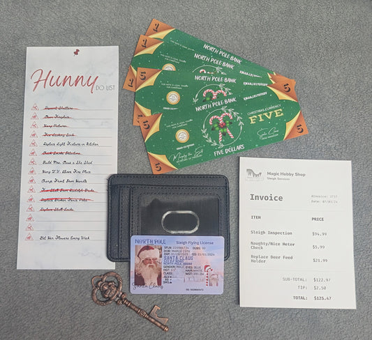 White Santa’s Wallet & Key Set for Christmas Evidence Kit