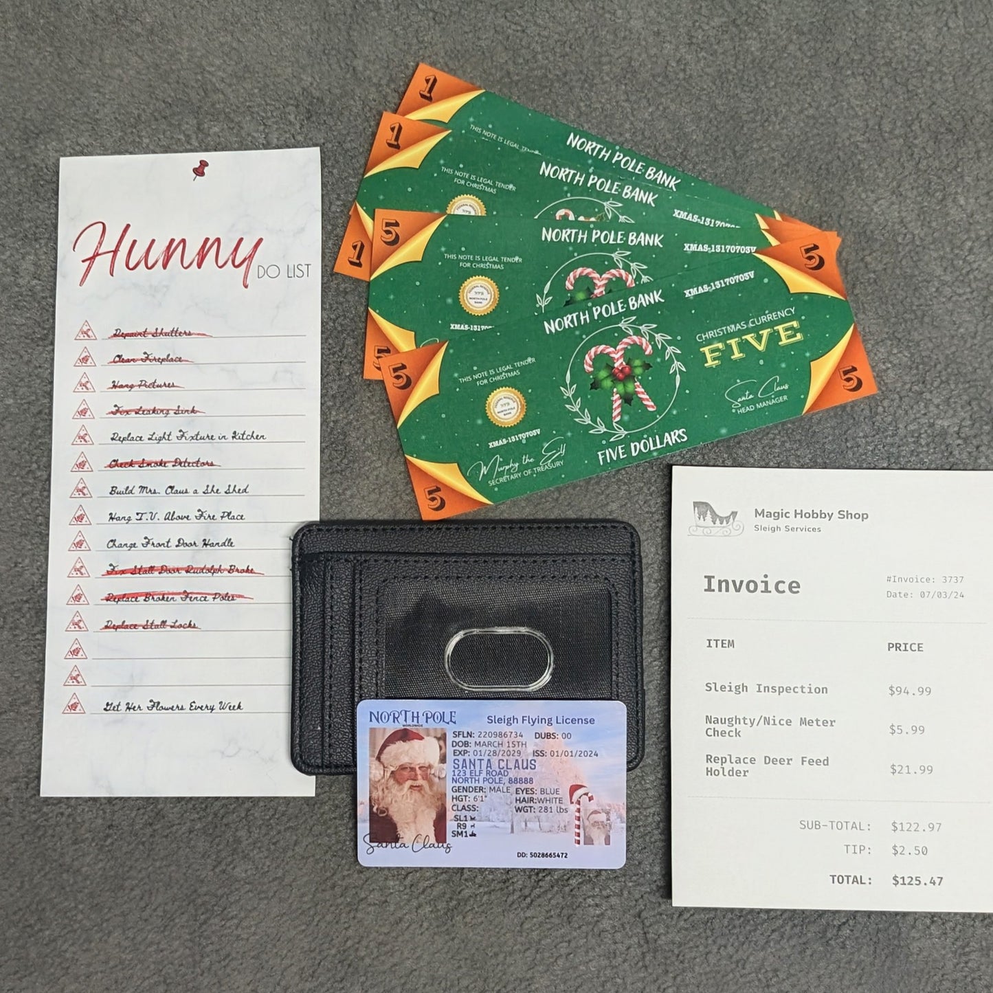 White Santa’s Wallet for Christmas Evidence Kit