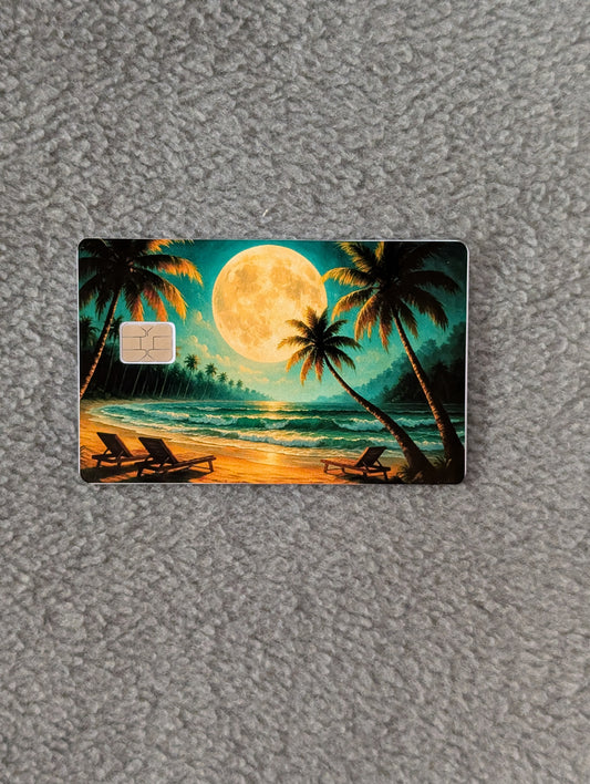 Beach Moon Credit/Debit Card Sticker, Skin, Cover