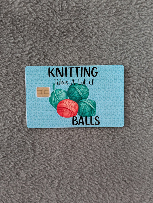 Knitting Credit/Debit Card Sticker, Skin, Cover