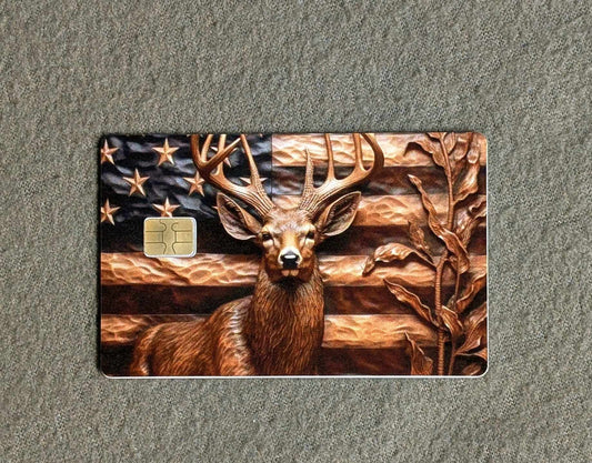 Rustic American Buck Credit/Debit Card Sticker, Skin, Cover