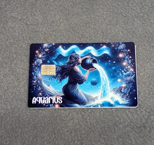 Aquarius Zodiac Sign Credit/Debit Card Sticker, Skin, Cover