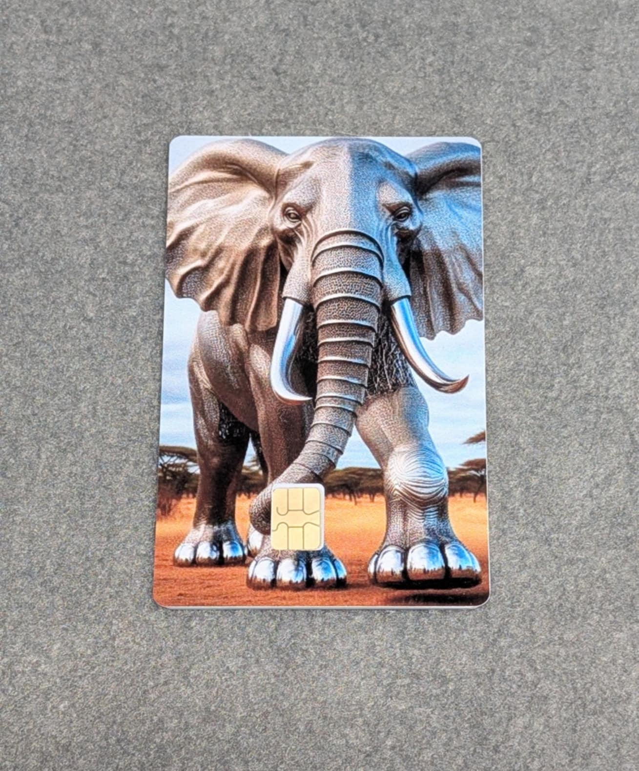 Chrome Elephant Credit/Debit Card Sticker, Skin, Cover
